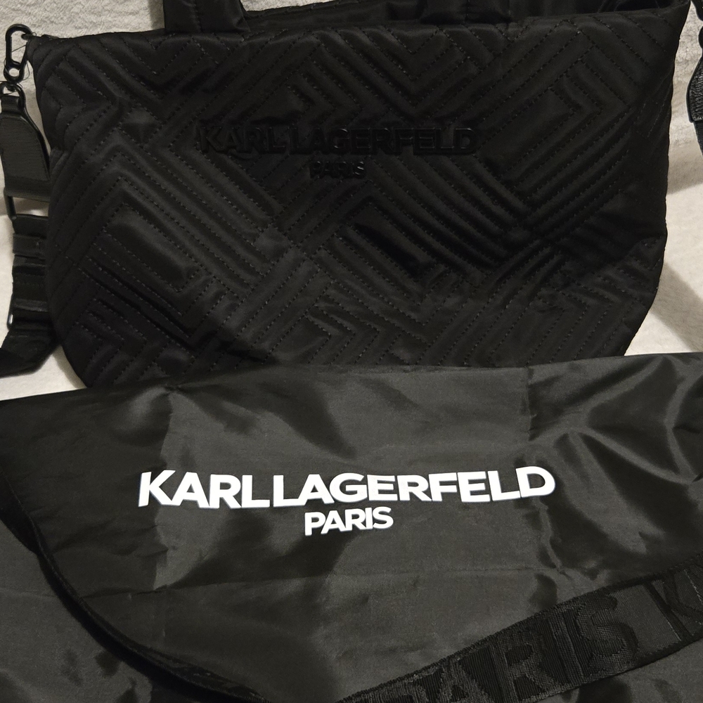 Karl Lagerfeld Black Quilted Tote Bag - Picture 3 of 8